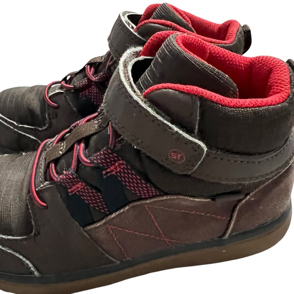 Stride Rite Sz 1.5M Boys Made 2 Play Indigo Brown High Top Sneakers - Picture 6 of 9